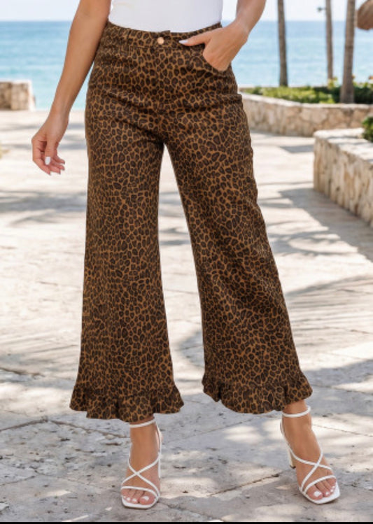 LEOPARD PRINT JEANS
