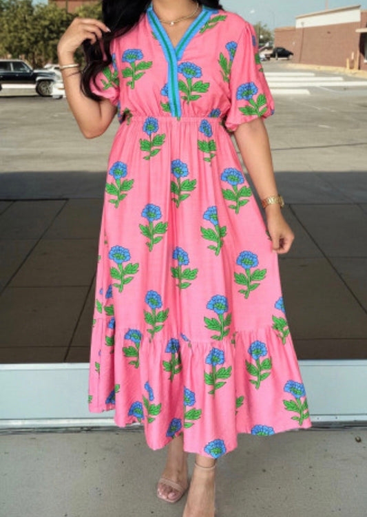 CURVY POSIE MIDI DRESS