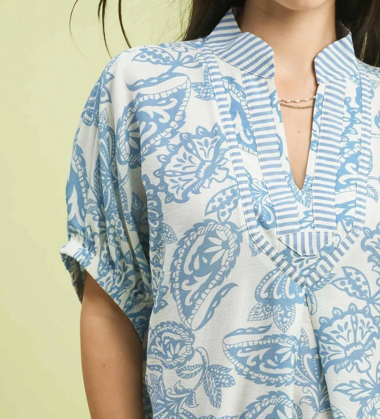 BOTANICAL TRIM TUNIC TOP