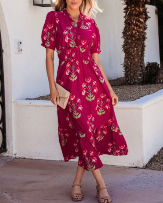 MALIBU FLORAL MIDI DRESS