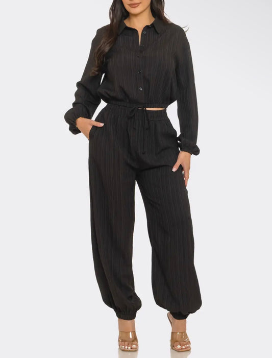 ARIANA BLACK PANT SET