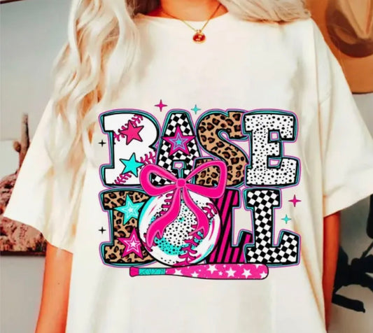 BASEBALL COQUETTE BOW TEE