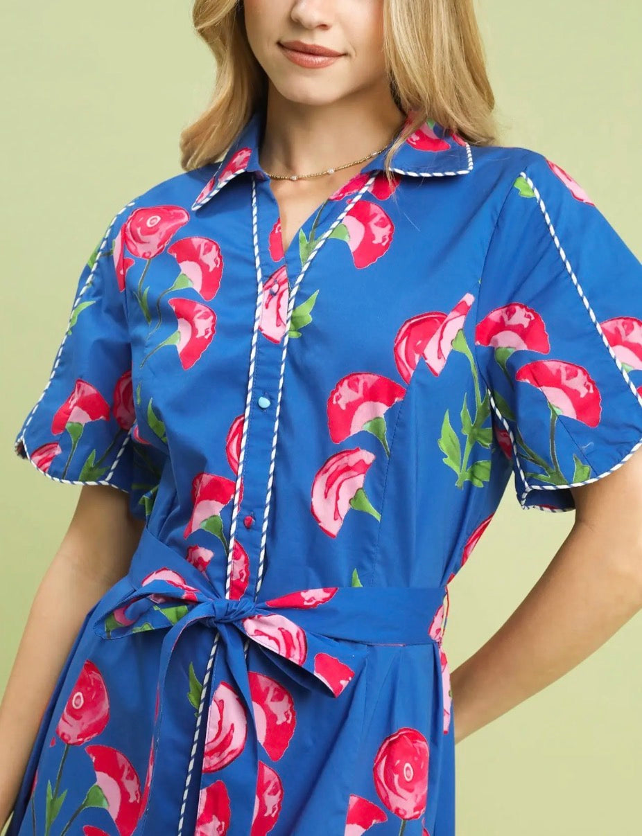 REJUVENATING FLORAL MIDI DRESS