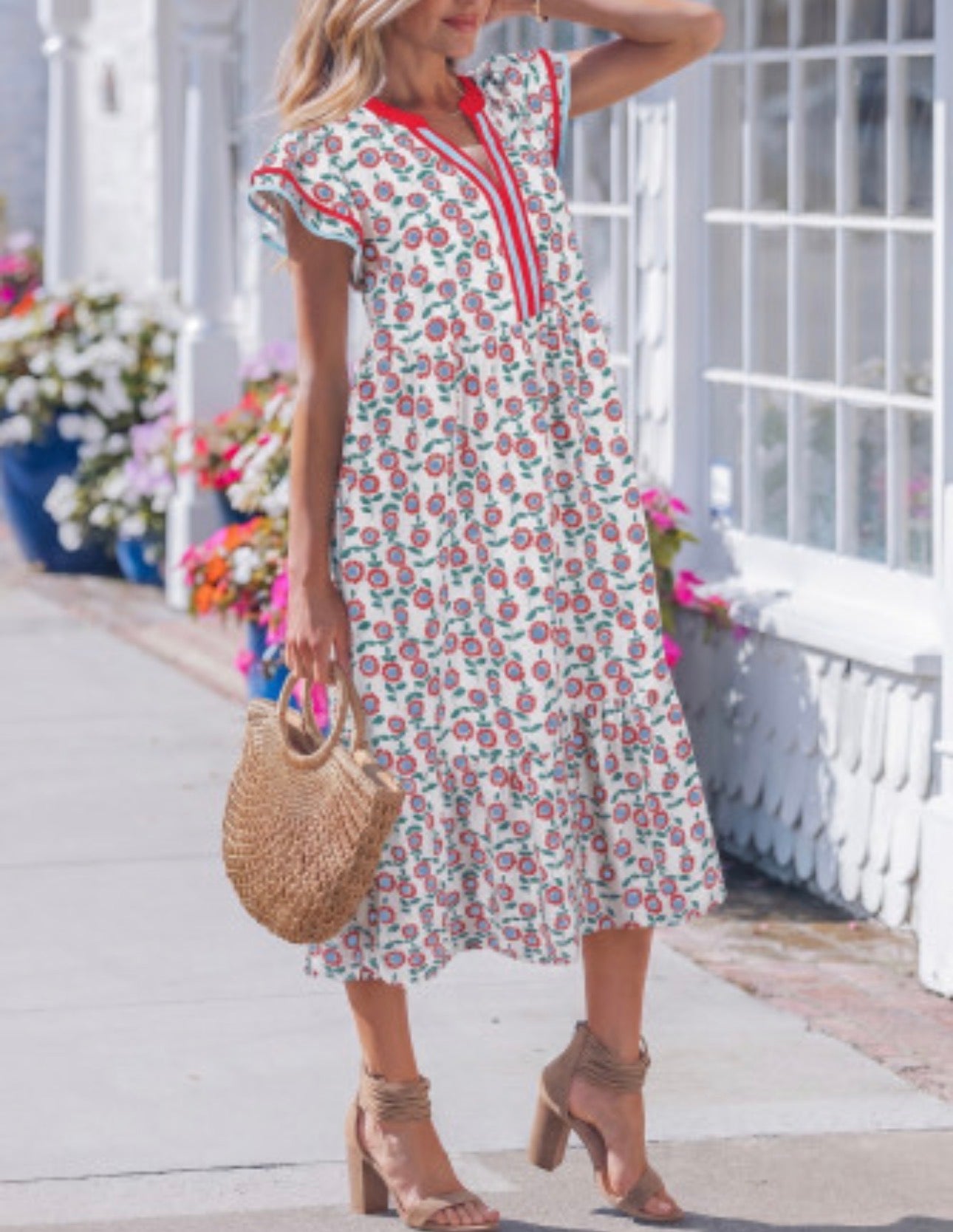 DIXIE FLORAL MIDI DRESS