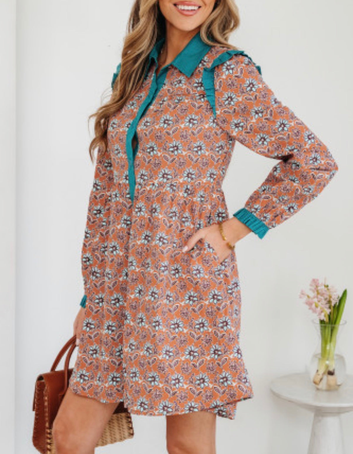 DEVON BOHO FLORAL MINI DRESS