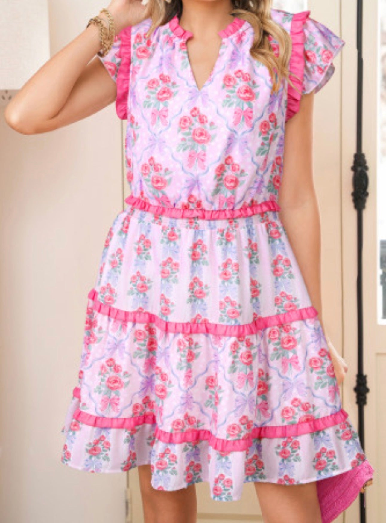 NADILEE FLORAL MINI DRESS