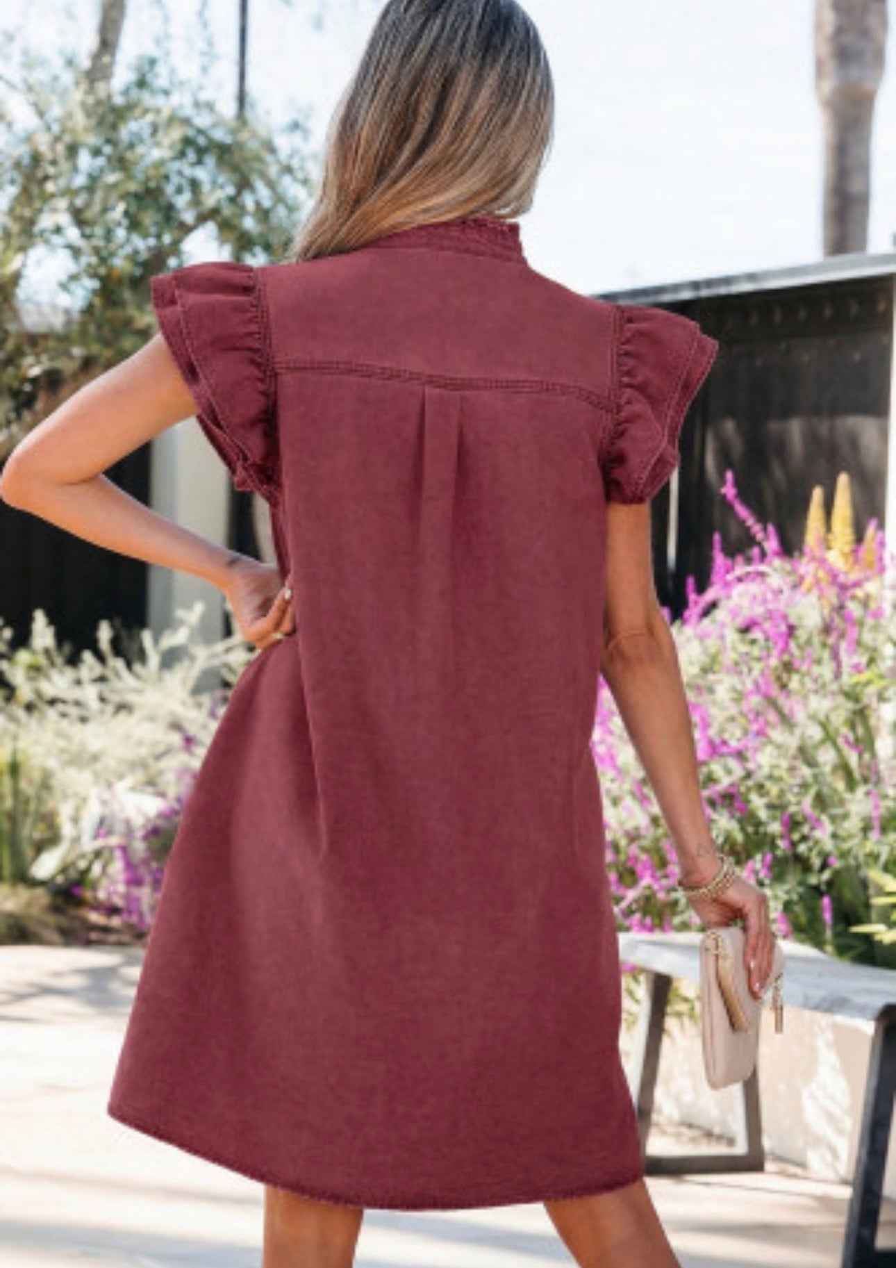SANDALWOOD RED MINI DRESS
