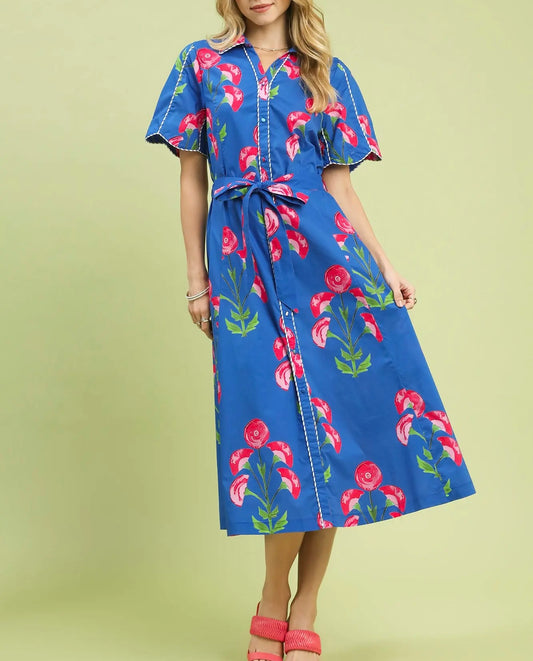 REJUVENATING FLORAL MIDI DRESS