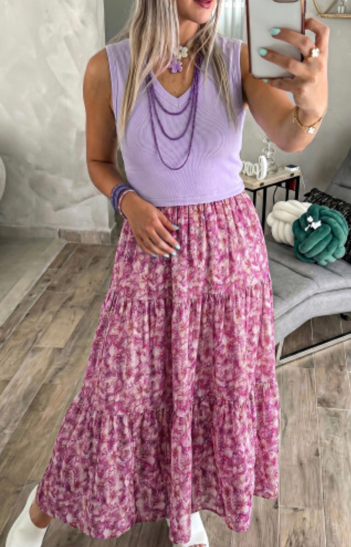 PURPLE RAIN FLORAL MAXI DRESS
