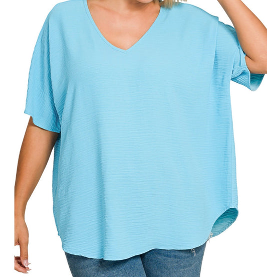 CURVY BROOKE V-NECK TOP