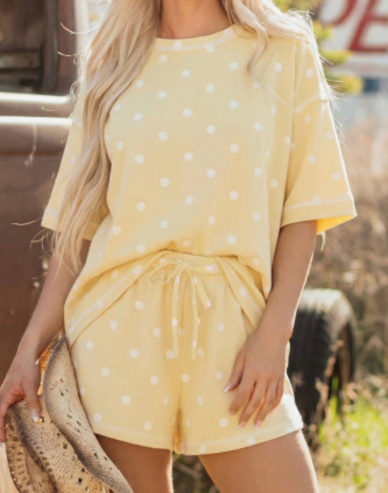 YELLOW POLKA DOT SET