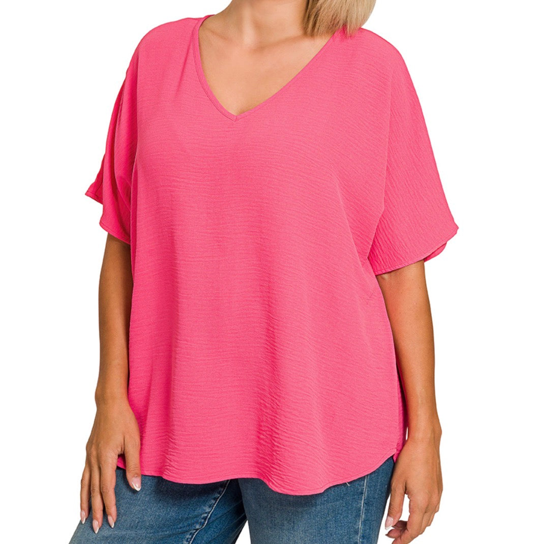 CURVY BROOKE V-NECK TOP